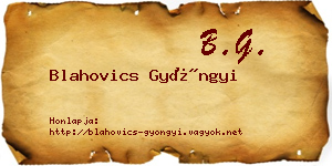 Blahovics Gyöngyi névjegykártya